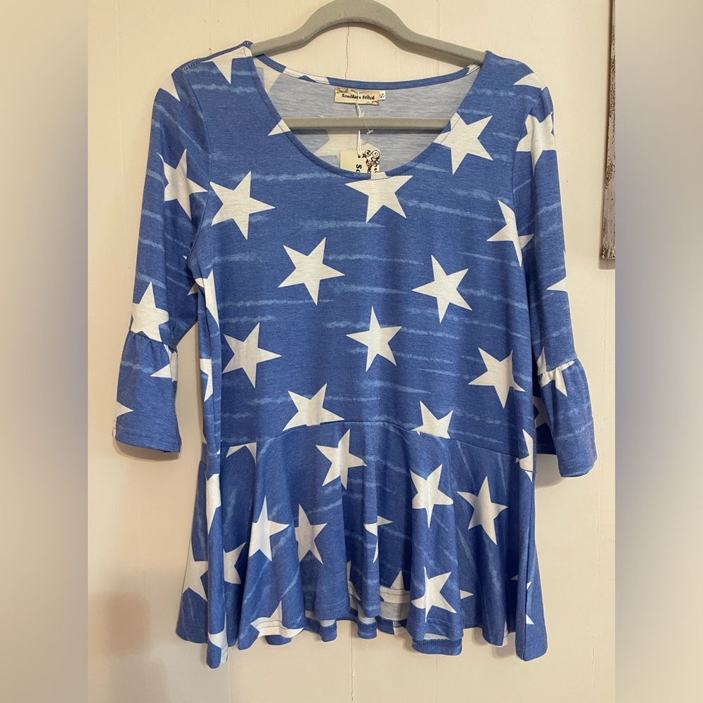 Women’s Top blue with white stars